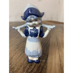 5.5" Blue‎ & White Porcelain Dutch Girl